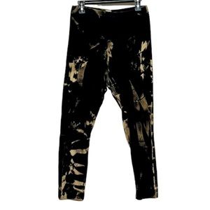🌞 5/$25 L.C. Fashions custom bleached tie dyed leggings black & tan size XXL